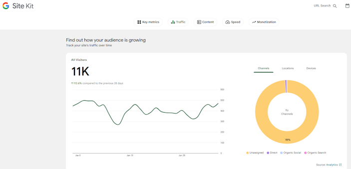 Google Site Kit Screenshot